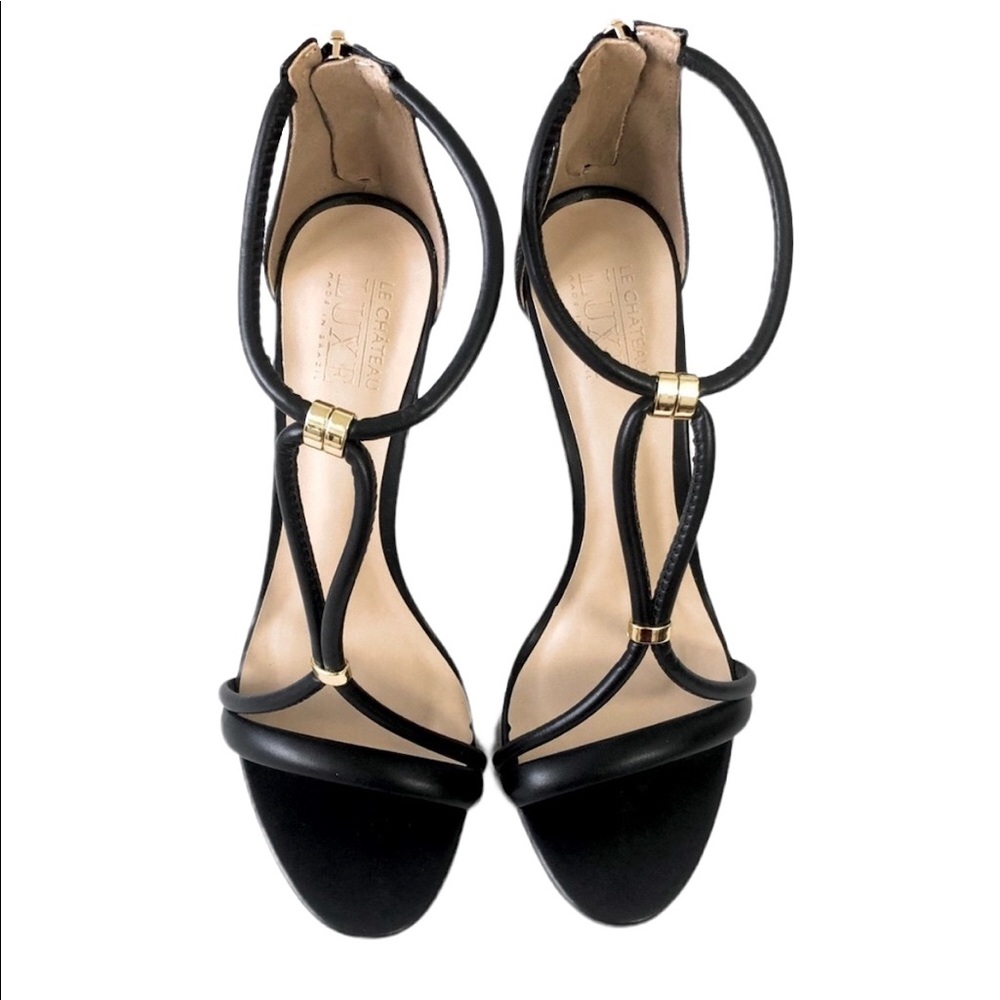 🇧🇷NWT: Le Chateau Lux: black strappy stilettos